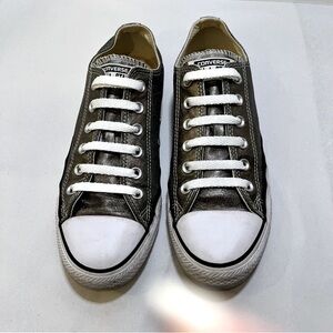 CONVERSE Chuck Taylor All Star Sneakers Metallic Gray Unisex Women’s 9 Men’s 7